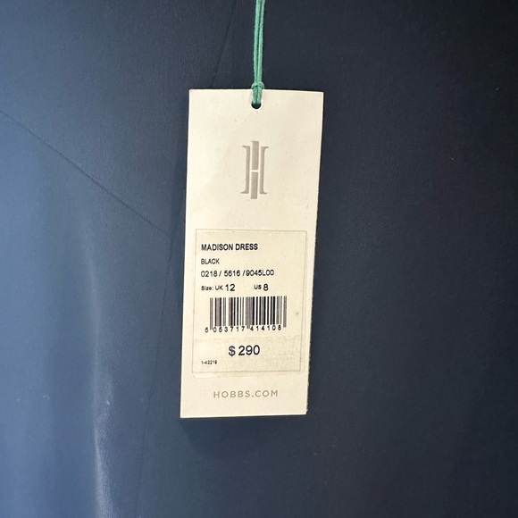 Hobbs London Madison Black sheath dress US 8 UK 12 NWT $290 - Picture 5 of 8